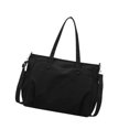 thumbnail image 4 of Bolso para portátil, bolso de compras grande con cremallera, bolso tote para la escuela, viajes y playa. Negro, 4 of 9