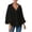 Black, variant on Womens T Shirts, French Polka Blouse With Half Open Collar And Relaxed Puffy Long Sleeves For Top Women Loose Red L