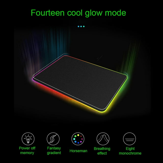 Langgg LED RGB Mouse Pad Cushion Household Professional Player Devices Gaming Equipment Large Computer Mousepad PC Accessory 300*350*4MM