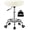 White, variant on Adjustable Rolling Stool with Wheels Heavy Duty 500lb Round Rolling Stool with Footrest, Patent Leather Drafting Stool Chair with Wheels Work Spa Salon Seat, Black