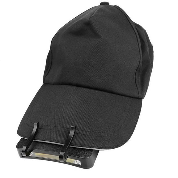 ULTNICE 2Pcs Mini Black Plastic Clip On Hat Light for Men and Women 11x4.7x3.5in