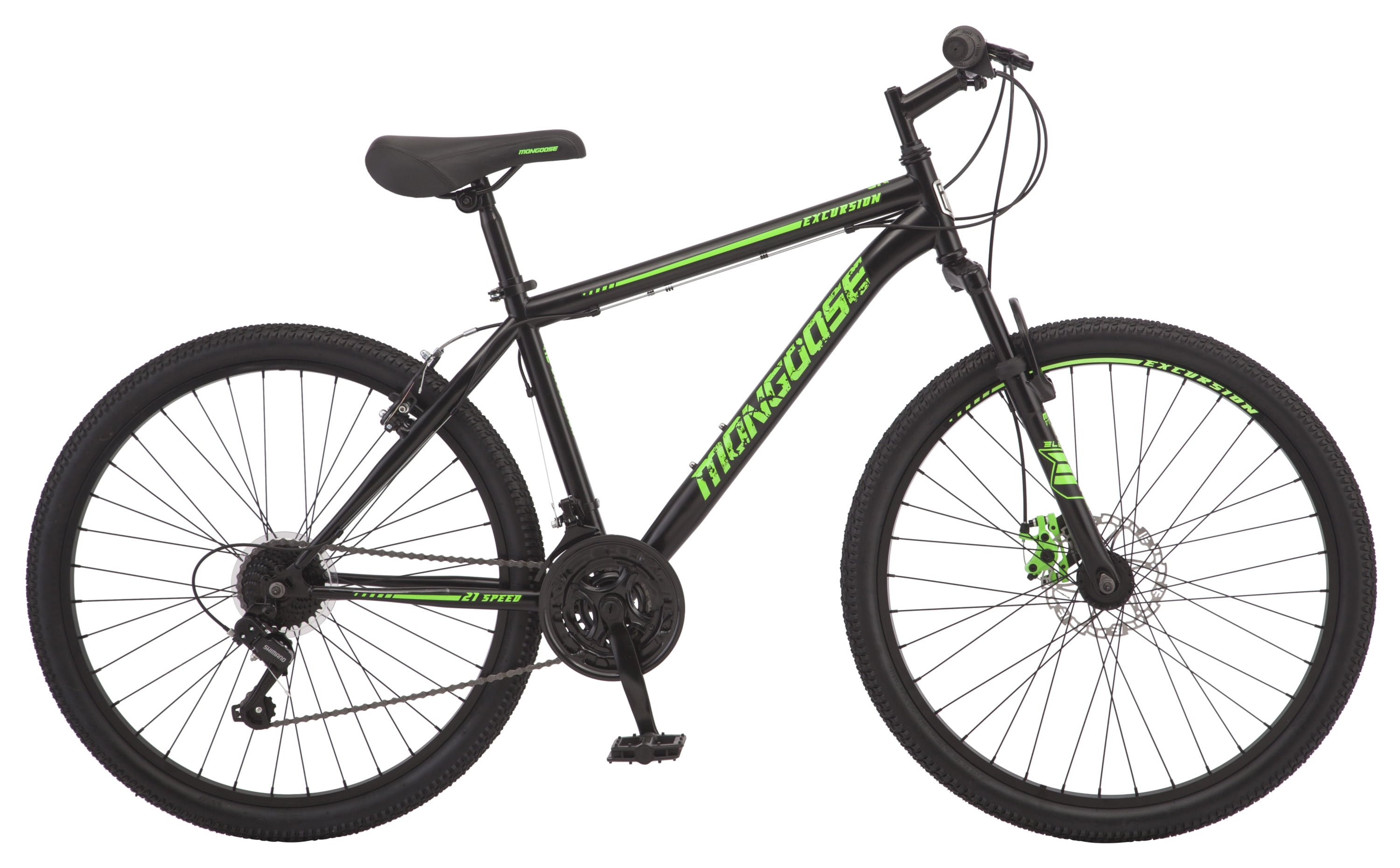 Mongoose Excursion Mountain Bike, Men's, 26", Black/Green