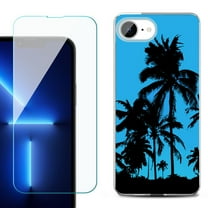 For For iPhone 16e Phone Case Cover, Shockproof Case with Tempered Glass Screen Protector, by OneToughShield - Tropical Summer