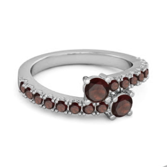Mooneye Classic 0.52 Cts Garnet 925 Sterling Silver Split Shank Bridal Women Wedding Ring