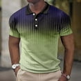 thumbnail image 5 of Afuyipoi Men's Geometric Print Button Shirt,Relaxed Fit Abstract Side Vents Casual T-Shirts Blue XL, 5 of 5