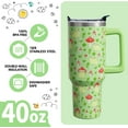 thumbnail image 4 of 40oz Frog & Mushroom Tumbler with Handle & Straw Lid - Insulated Stainless Steel Cup, Cute Green Birthday Gifts for Women & Girls, 4 of 6