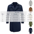 thumbnail image 3 of uublik Mens Trench Coat Navy Long Sleeve Classic Overcoat Open Front Cardigan Jacket, 3 of 6