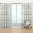 thumbnail image 1 of Designart 'Floral Retro Botanical Pattern I' Mid-Century Modern Curtain Panels, 1 of 4
