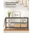 thumbnail image 3 of Console Table, 55" Entryway Table with 3 Tiers, Open Glass Sofa Table for Living Room, Foyer, Entryway, Bedroom, Hallway (Black), 3 of 5