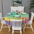 thumbnail image 2 of Colorful Tie Dye Pattern Round Tablecloth 60"x60",Wrinkle Wipeable Table Cloth for Kitchen Dining Room Picnic Patio Party, 2 of 6