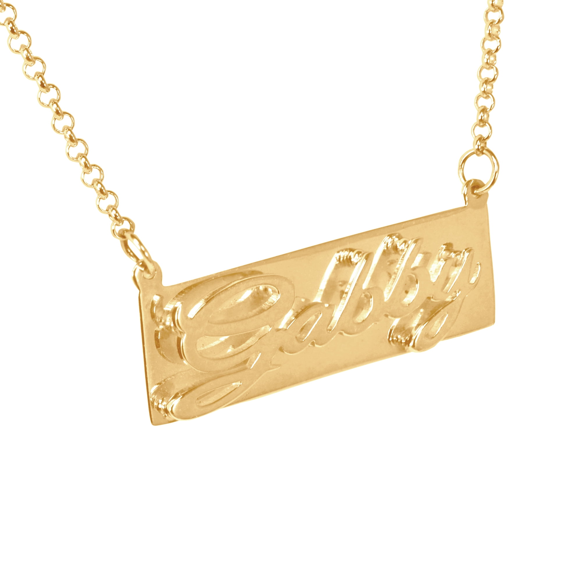 Personzlized Double 3-D Script Name Necklace in Sterling Silver or Gold Plated Sterling Silver
