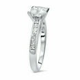 thumbnail image 4 of HeartsAndYou 3ct Princess Cut Moissanite Engagement Ring for Women 18k White Gold over Silver Channel Set Accents, 4 of 6