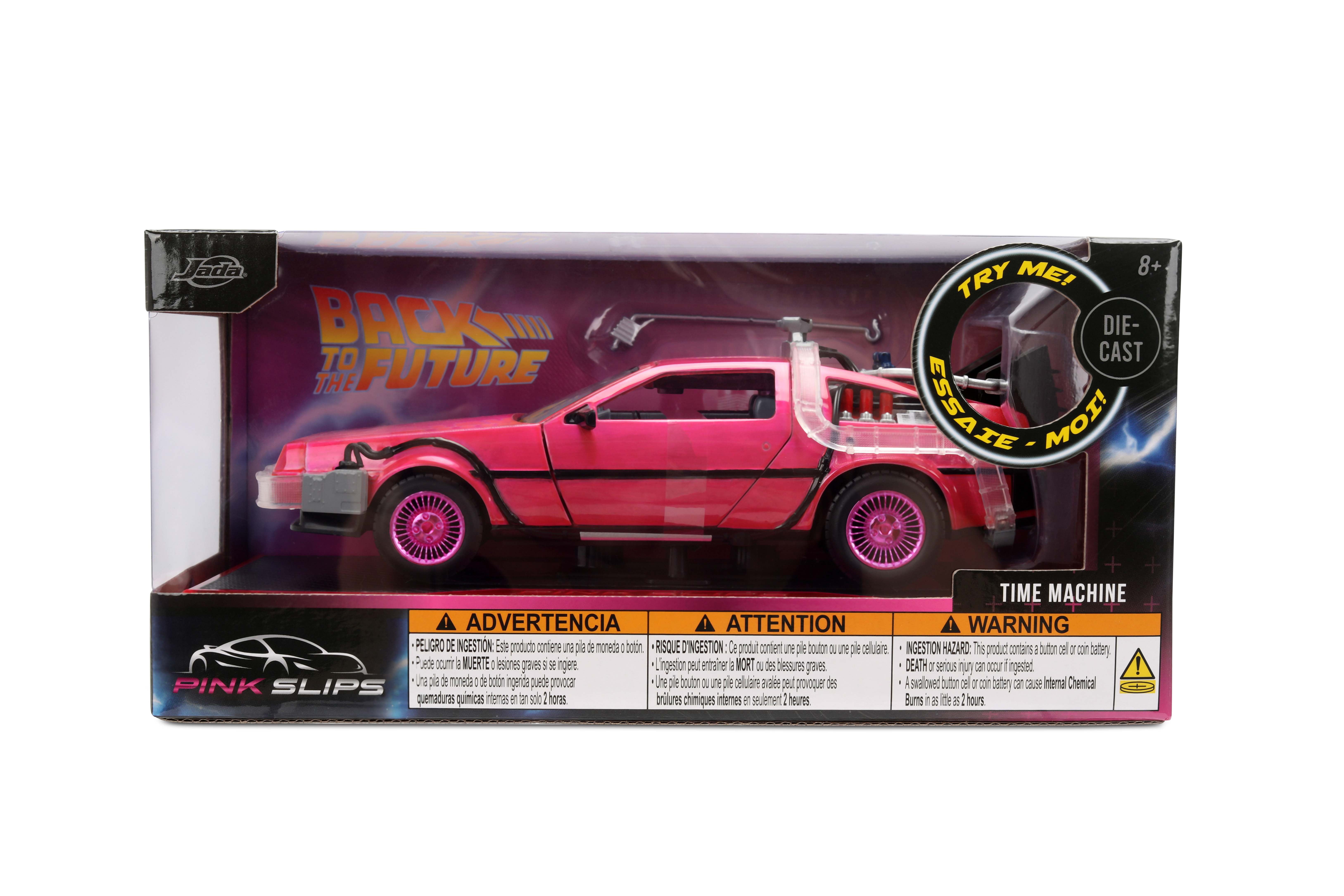 Jada Toys 1:24 Back to The Future Time Machine Pink Slips