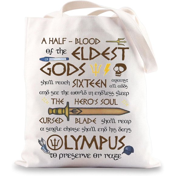 shiyou-Percy Camp Half blood Shoulder Bag Heroes of Olympus Inspired Gift Percy Riptide Sword Tote Bag Percy Movie Merch