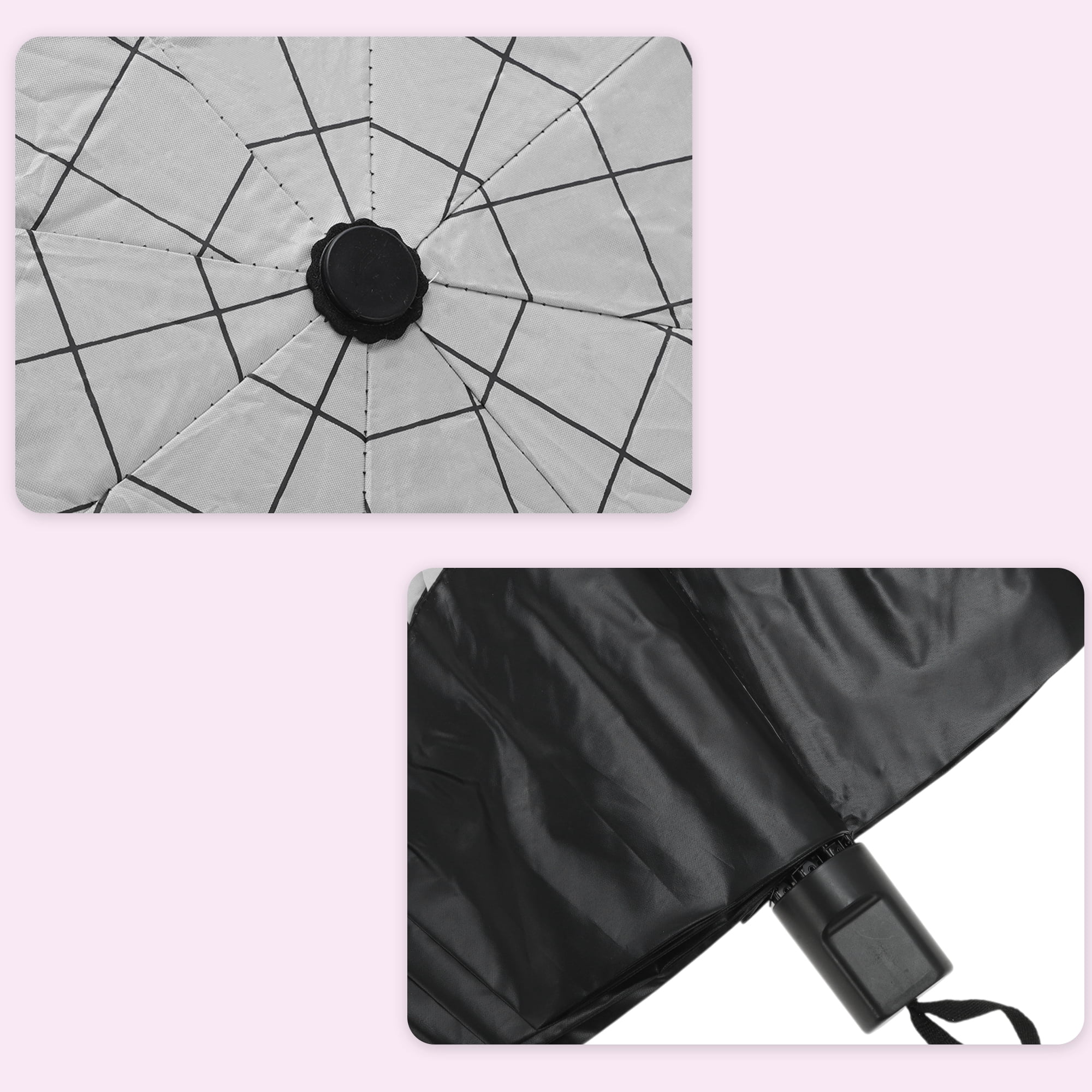 Unique Bargains Portable Manual Open Close Rain Windproof  Umbrella White
