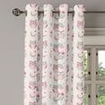 thumbnail image 2 of Ambesonne Owls Grommet Curtain, Birds Stars Moon Pastel, 50" x 108", Almond Green Pink Tan, 2 of 6