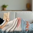 thumbnail image 3 of Beach Saying Soft Flannel Fleece Throw Blanket, Vintage Celebrate Summer and Sea Text, Cozy Plush for Indoor and Outdoor Use, 50" x 60", Burnt Sienna Pale Blue, by Ambesonne, 3 of 5