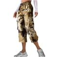 thumbnail image 2 of Sakmal 7/8th Capri Cargo Pants Women Wide Leg Pants Fashion Camo Beach Vacation Capris for Women L, 2 of 7