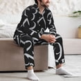 thumbnail image 5 of Salouo Numbers Print Button-Front Long Sleeve Pajama Set for Men, Soft 2Pjs Men's Long Sleeve Sleepwear -XX-Large, 5 of 7