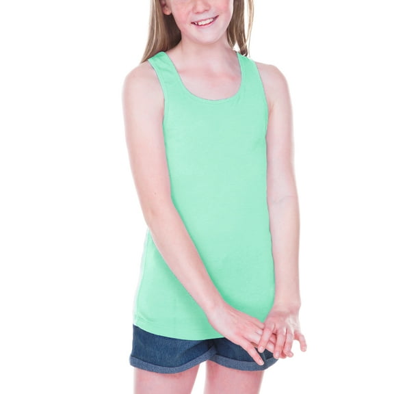 Girls 7-16 Sheer Jersey Scoop Neck Tank Ice Green S