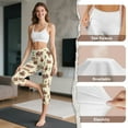 thumbnail image 7 of SCRAWLGOD Women's Workout Capri Leggings with Pockets, Breathable Elastic Yoga Pants Leggings Squat Proof High Waisted Gym Athletic Yoga Lounge Tights, Horse Cowboy Fence Cactus Beige, S, 7 of 7