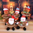 thumbnail image 3 of Bewildely Cesta de almacenamiento de dulces de Feliz Navidad, decoración de para el hogar, organizador de muñecos de nieve, cestas, bolsa Kits de decoración para fiestas L'omino di pan di zenzero L, 3 of 6