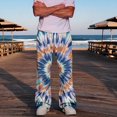 thumbnail image 5 of Iaqnaocc Mens Pants Baggy Wide Leg Lounge Big And Tall Tie Dye SweatPants Drawstring Waist Jogging Pant with Pockets Dark Blue S, 5 of 7