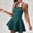 Dresses-411Green, variant on Women Halter Skater Dress Contrast Collar V-Neck Sleeveless A Line Mini Dress Athletic Tennis Golf Casual Summer Cute Fashion Sundress Gown