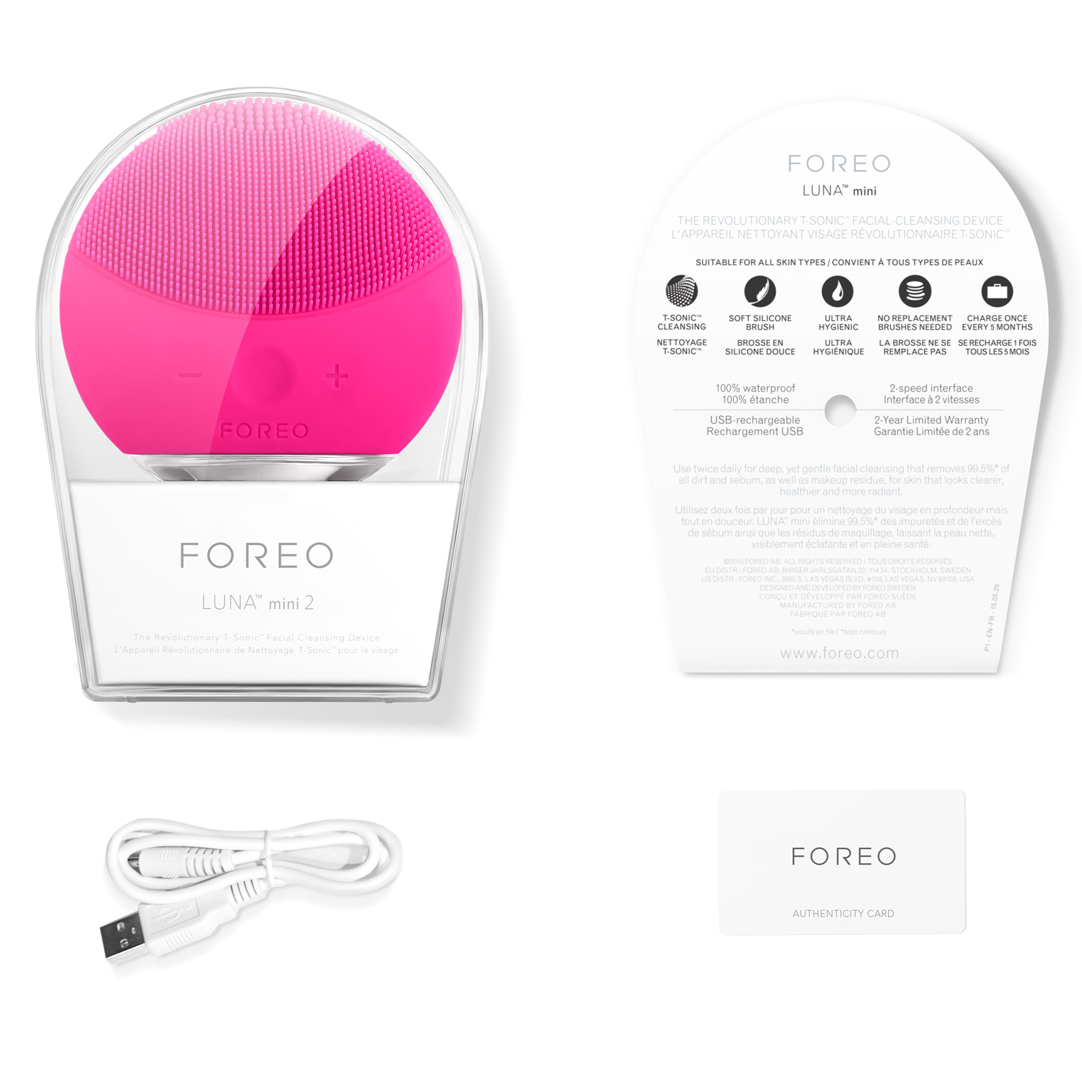 LUNA Mini 2 - Fuchsia by Foreo for Women - 1 Pc Cleansing Brush - image 3 of 6
