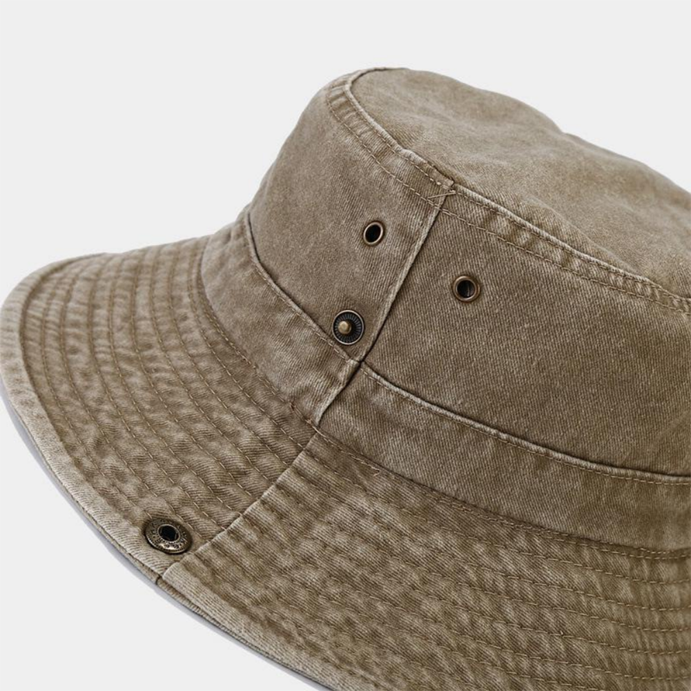HAORUN Men Summer Bucket Hat with String Wide Brim Fishing