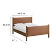 thumbnail image 3 of Platform Bed Frame, Queen, Walnut Tan, Faux Leather, Hotel Bedroom, Modern Contemporary, HB38194, 3 of 9