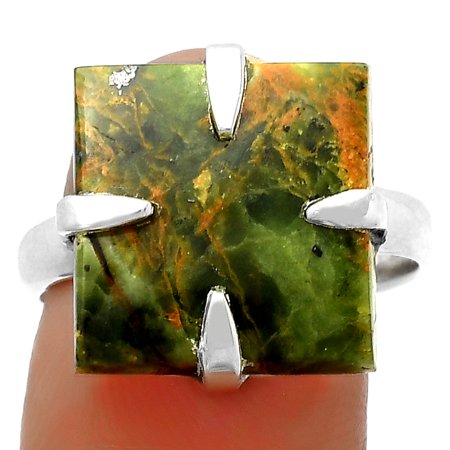 Natural Turkish Rainforest Chrysocolla 925 Silver Ring s.9 Jewelry R-1305 SDR172381