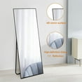 thumbnail image 5 of ZXNYH Full Length Mirror, 55"x20" Full Body Mirror with Stand Floor Mirror Full Length Standing Mirror Wall-Mounted Mirror Hanging or Leaning Against Wall Aluminum Alloy Thin Frame (White), 5 of 7