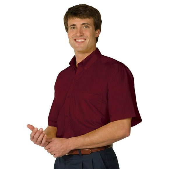 Ed Garments Men's Big And Tall Wrinkle Resistant Poplin Shirt, BURGUNDY, Medium