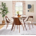 thumbnail image 2 of LumiSource Walnut Wood, Cream Noise Fabric Folia-Anabelle Square Dining Set - 5 Piece, 2 of 6