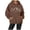 Brown, variant on Women's Letter Printed Round Neck Pullover Street Long Sleeve Pullover Hoodie Sweatshirt with Hoodie Women
