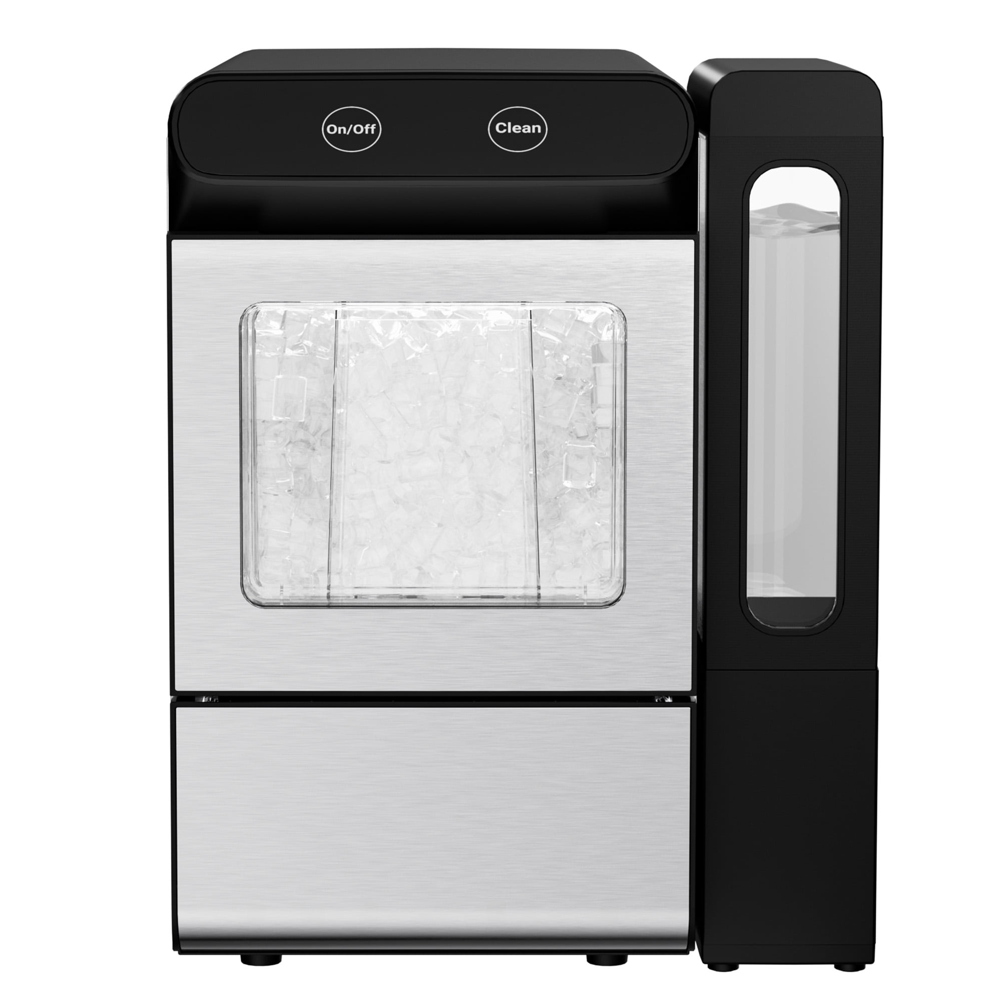 Simzlife Nugget Ice Maker Countertop 26.5 lbs/24H, Self- Cleaning Countertop Ice Machine, 1.7 Qt Water Tank, Stainless Steel, Soft Chewable Pellet Ice for Home/Kitchen/Party