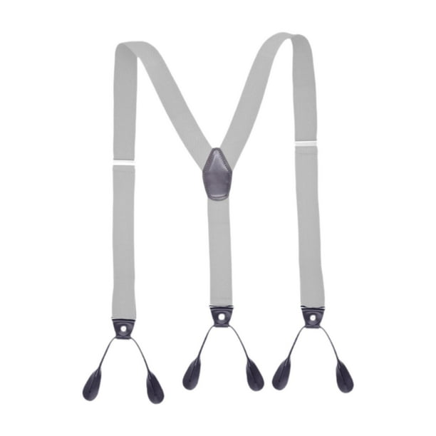 Tirantes ajustables para hombre, accesorios de vestir, tirantes para pantalones de boda Gris claro