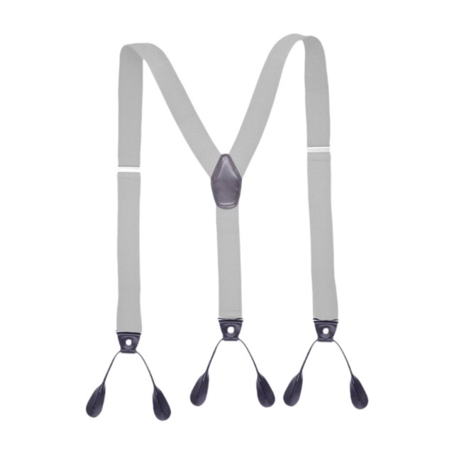 Tirantes ajustables para hombre, 6 clips, elásticos, para jeans, baile, ropa formal. Gris claro
