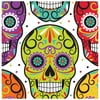 Club Pack of 192 Skelebration Multicolor Day of the Dead Skulls 2-Ply Lunch Napkins 6.5"