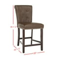thumbnail image 5 of SAFAVIEH Taylor 26 in. H Modern Counter Stool with Ring, Brown, Set of 2, 5 of 7