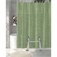 thumbnail image 3 of Split Shower Curtain for Transfer Bench,Vintage Forest Green Fabric Shower Curtains for Bathroom,Farmhouse Retro Solid Color Linen Texture Tub Sliding Transfer Bench Waterproof Bath Curtains 72"x84", 3 of 9