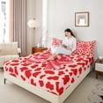 thumbnail image 4 of Homewish 4-Piece Queen Sheet Set, Cheetah Print Red Bowtie, Lightweight Bedding, 4 of 7