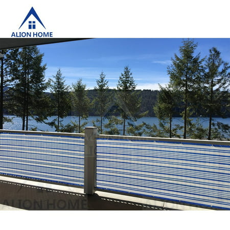 Alion Home Mediterranean Style Blue White Elegant Privacy Screen For Backyard Deck, Patio, Balcony, Fence, Pool, Porch, Railing. 3' x 