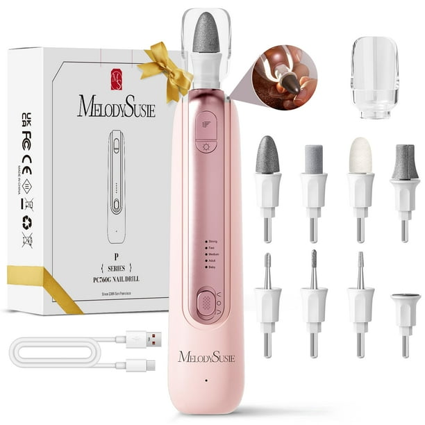 Kit de manicura y pedicura MelodySusie PC760G, taladro eléctrico para uñas