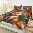 thumbnail image 3 of Manfei Magical Gold Fox Full Size Sheets for Teens, Kawaii Christmas Animal Bed Sheets, Happy New Year Sheet Sets, Luxury Bedroom Decor, 4 Pieces, 3 of 7
