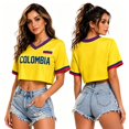 thumbnail image 2 of Soccer Jersey for Women Y2K Short Sleeve Mesh Crop Tops Baggy Streetwear Summer Shirt Personlized Fans Apparel,Yellow,2XL, 2 of 7