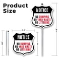 thumbnail image 2 of Notice No Dumping No Yard Waste No Littering (2 Pack) 12 inch X 12 inch Shield Shaped Rust-Free Aluminum Metal Signs with Aluminum Mounting Stakes Weather Resistant Made in the USA, 2 of 8