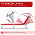 thumbnail image 4 of Outsunny Chaise Longue d'Extérieur, Chaise Longue Pliante Réglable, Rouge, 4 of 10