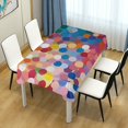 thumbnail image 4 of Yayeee Tablecloths 54" x 54" Rectangle Wrinkle Resistant Party Table Cover, Light Colorful Circles, 4 of 8